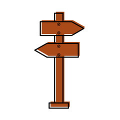 wooden blank warning sign board vector illustration