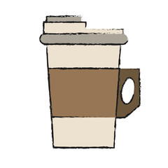 coffee beverage in disposable cup icon image vector illustration design
