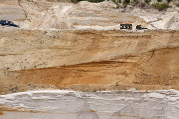 Exciting off road drivig in a sand winning pit
