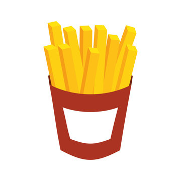 french fries fast food potato fresh vector illustration