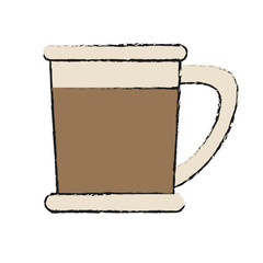 coffee beverage in disposable cup icon image vector illustration design