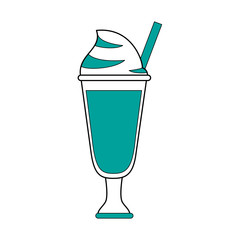 coffee beverage with whipped cream in glass cup icon image vector illustration design