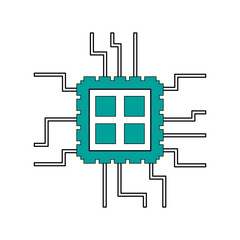 cpu chip icon image vector illustration design