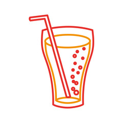 fast food glass cup cola drink bubbles vector illustration