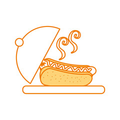 fast food hot dog sausage and mustard dinner vector illustration