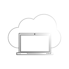 cloud storage and laptop icon image vector illustration design