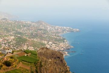 Cabo Girao, Madeira. View from the highest cliff of Europe towards Funchal