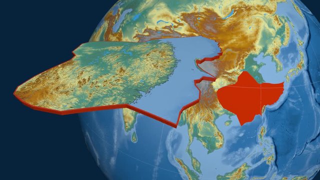 Yangtze tectonic plate. Relief