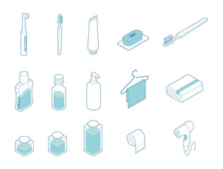 Bathroom icons set