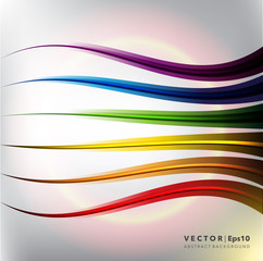 Abstract vector background. Linear background with bright rainbow colorful lines. Can be used for poster, brochure, cover and advertisement material. Vector illustration. Eps10.