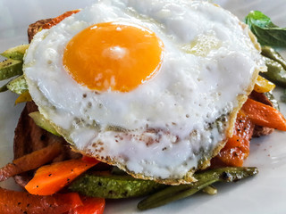 Fried Egg with Vegetables.