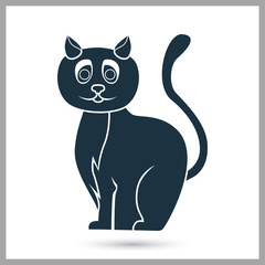 Dark cat simple vector stock icon