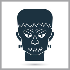 Frankenstein head simple stock vector icon