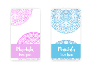 card with mandala decorative elements background