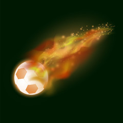 Burning Sport Football Icon with Sparcles