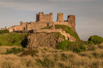 View of Bamburgh Castle, Northumberland, UK.