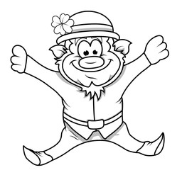 Funny Leprechaun Character Drawing