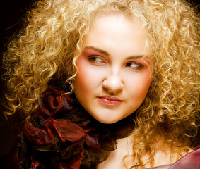 blonde with curly hair 