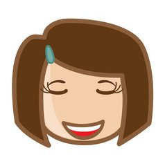 Cheerful Teenager Girl Face Expression - clip-art vector illustration