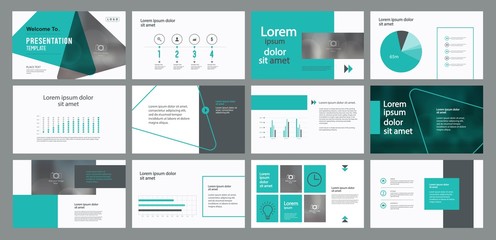 green business presentation template design  and page layout design for brochure ,book , magazine,annual report and company profile , with infographic elements graph
