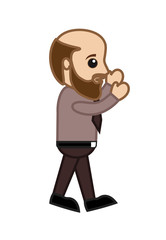 Businessman Character Walking Vector Illustration