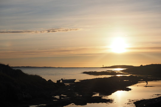 Sonnenuntergang auf norwegischer Insel