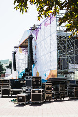 Stage equipment boxes for outdoor summer concert
