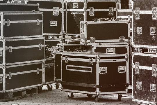 Stage equipment boxes for outdoor summer concert