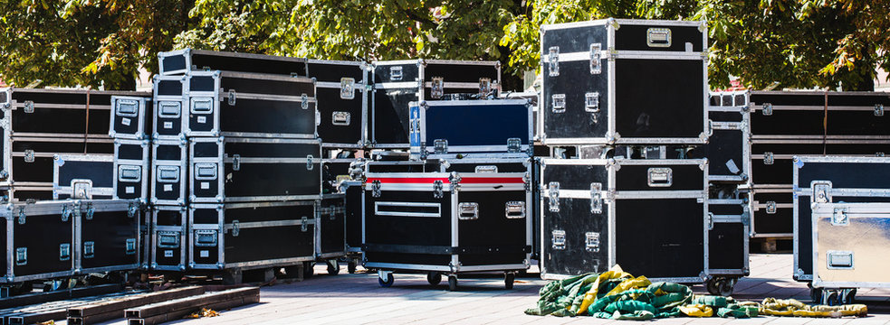 Stage equipment boxes for outdoor summer concert