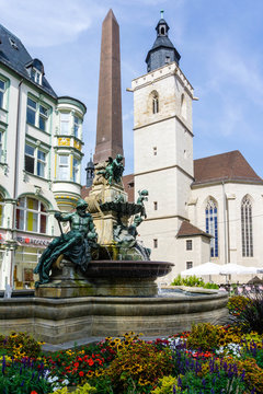St. Wigbert Kirche und Angerbrunnen in Erfurt