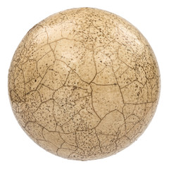 Ball with the effect of craquelure, the effect of cracked surface, isolated on white background