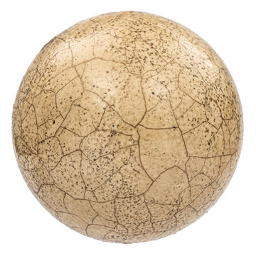 Ball with the effect of craquelure, the effect of cracked surface, isolated on white background