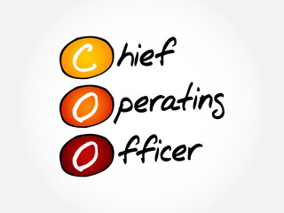 COO - Chief Operating Officer, acronym business concept background