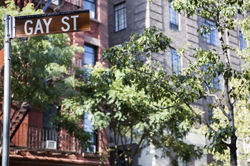 Fototapeta na wymiar Gay street sign in New York, United States