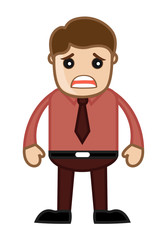 Frightened Businessman Character - clip-art vector illustration
