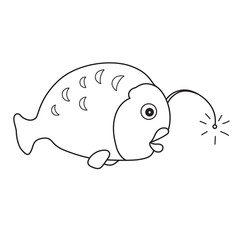 Fish, children's coloring page