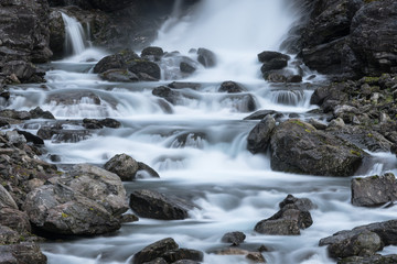 Stigvossen waterfall on the Trollstigen in Norway