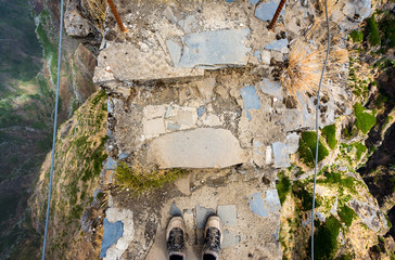 Man stands on a cliff