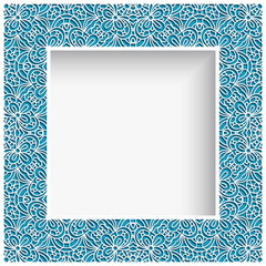 Square frame with cutout lace border pattern