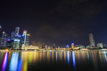 Fototapeta premium cityscape of Singapore city at night