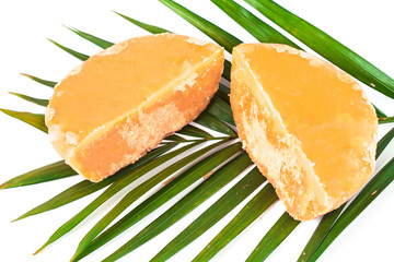 home made organic brown sugar made from coconut tree