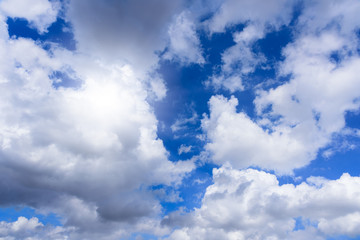 Blue sky and cloudy in the morning.