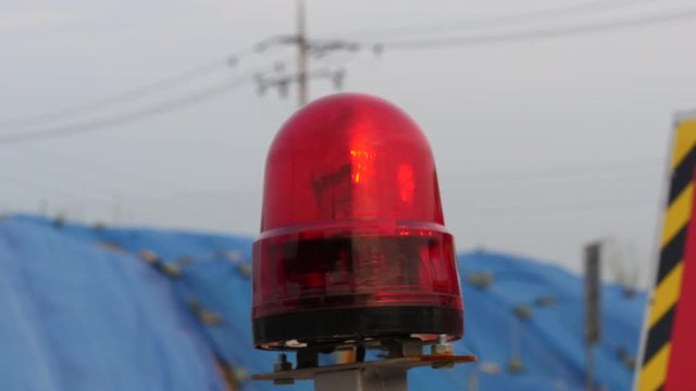 Construction of red signal light in south korea