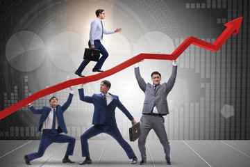 Fototapeta premium Businessman supporting recovery from economic crisis