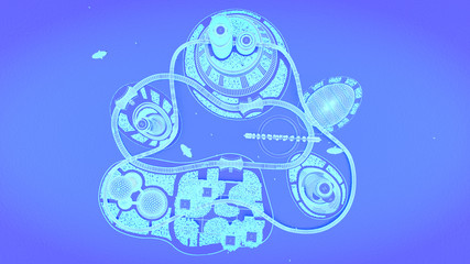 concept future city skyline. Futuristic business vision concept. 3d illustration.