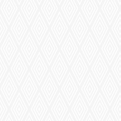 Trendy abstract white background with rhombuses, seamless pattern