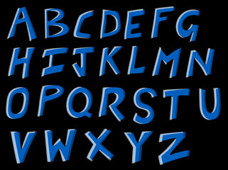 Blue Alphabets