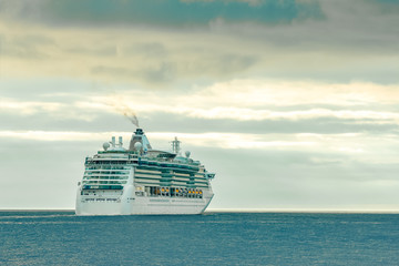 Cruise liner at summer