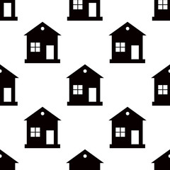 One storey house pattern seamless on white background. Flat design Vector Illustration
