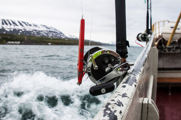 Naklejka premium Fishing Rod in Iceland 